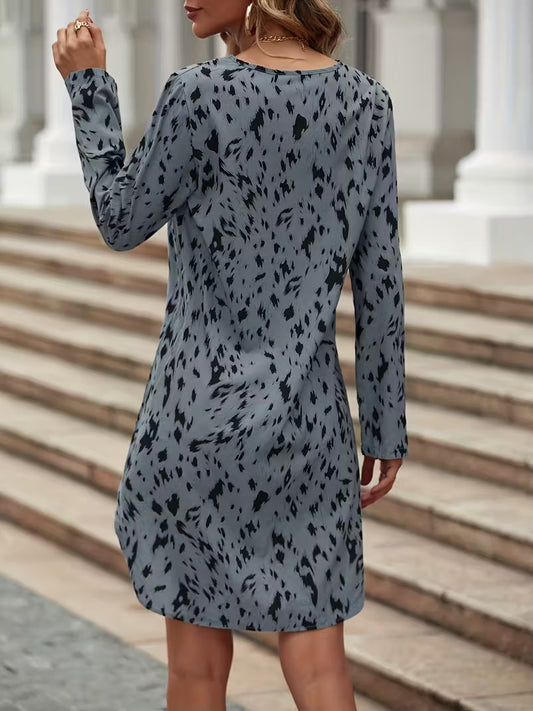 2024 Mode Neues Damen Freizeit Leopard Print Langarm V-Ausschnitt Shirt