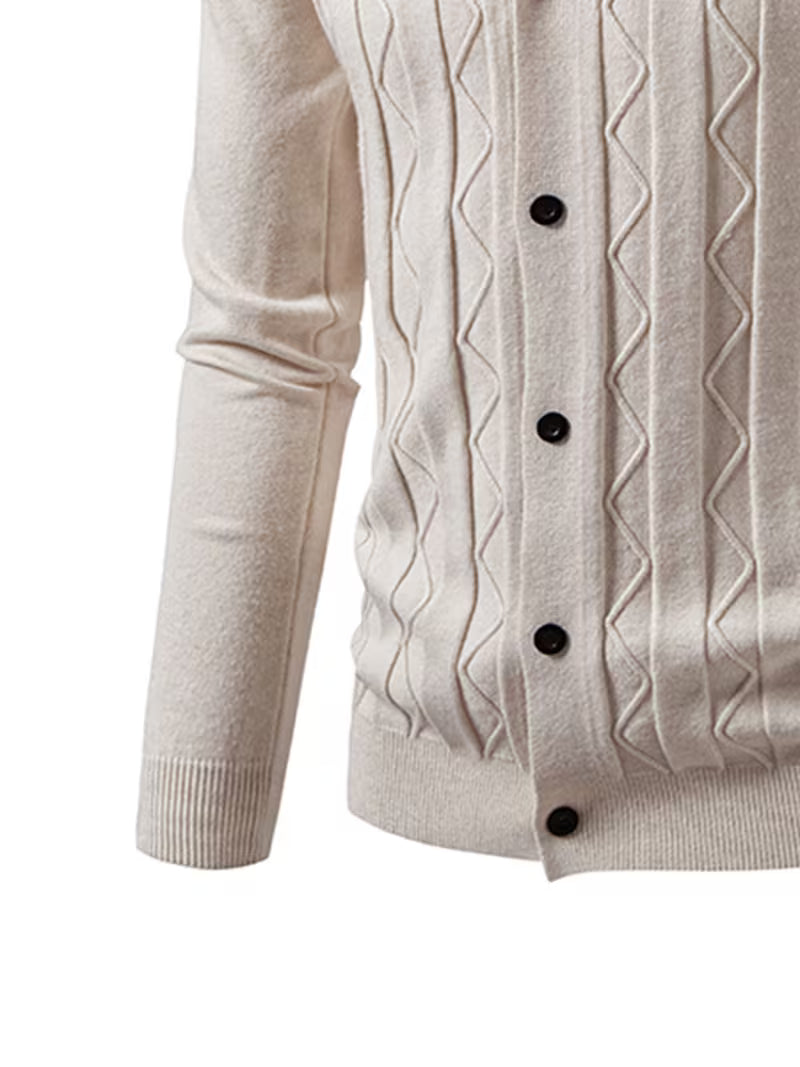 Cardigan Nuovo maglione invernale a tinta unita con abbottonatura x uomo