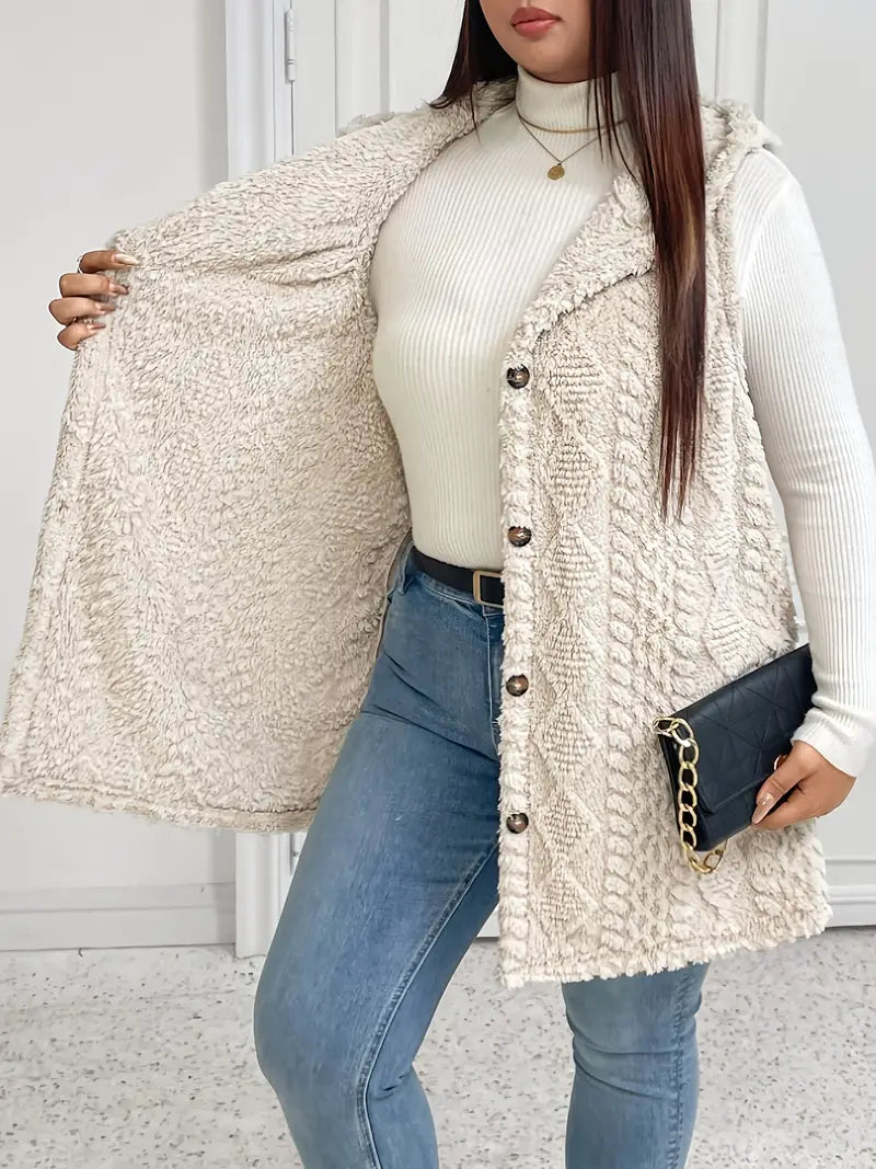 Pelliccia Morbida per Donna - Elegante Cappuccio Sostitutivo di Piumino, Strato Caldo e Morbido per Autunno/Inverno, Capospalla Non Trasparente, Abbigliamento